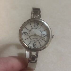 Silver and White Quartz Watch